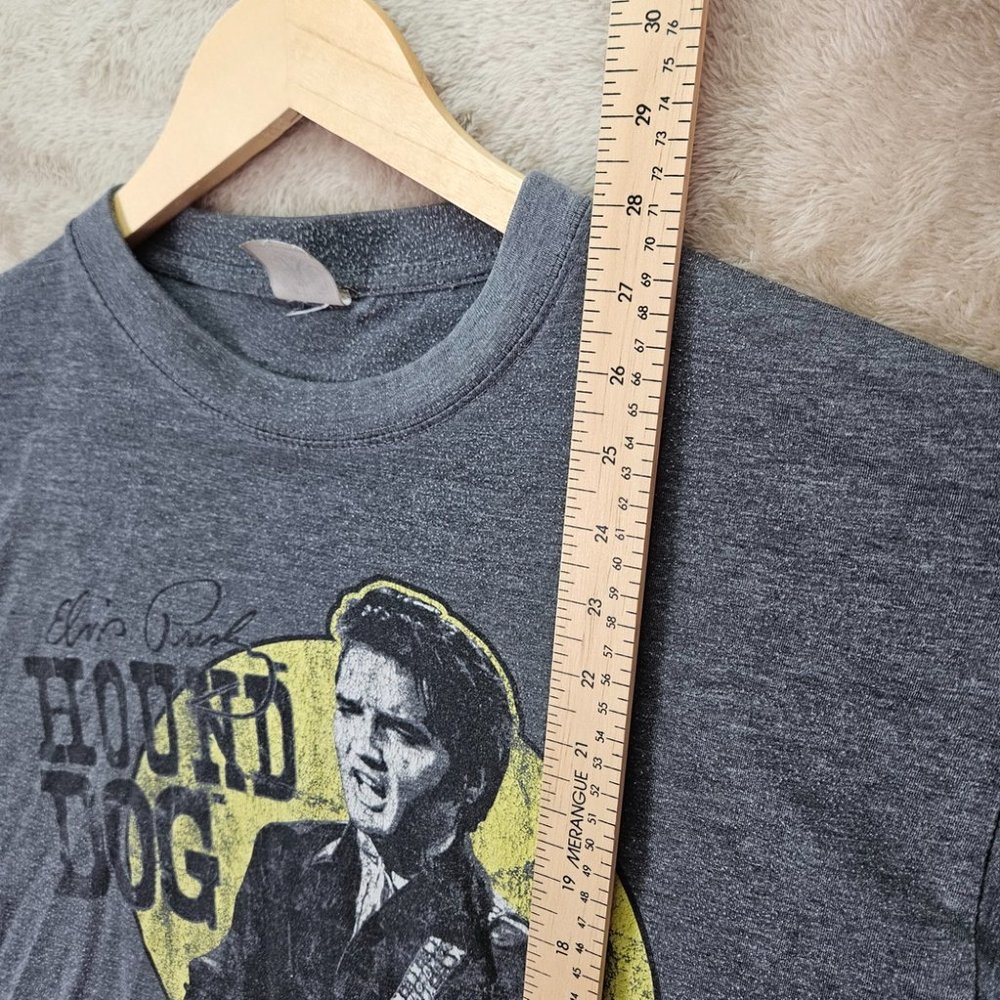 Elvis Presley T-Shirt Men's The King Of Rock & Roll Hound Dog Gray - Picture 5 of 10